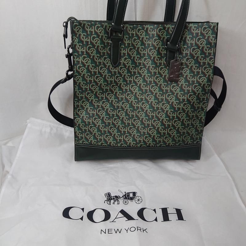 COACH コーチ トートバッグ グラハム ストラクチャード トート シグネチャー モノグラム プリント 2WAY ショルダー M2221-CE749 アマゾングリーン