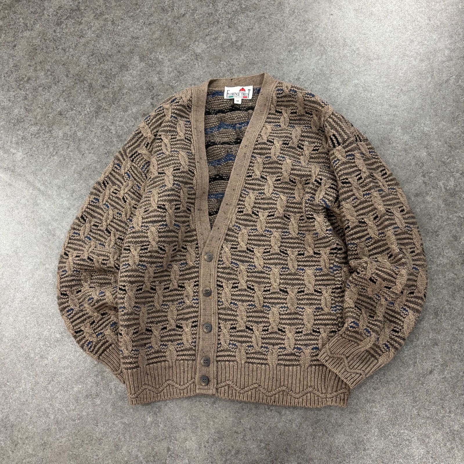 O1 FLORENCE TRICOT Vintage 3D Design Cardigan クレイジーパターン 