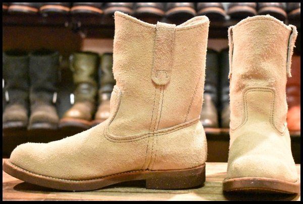 【8E 良品 旧羽タグ】レッドウィング 1188 スエード ペコス タン ラフアウト ベージュ ブーツ redwing pecos HOPESMORE【FB055】