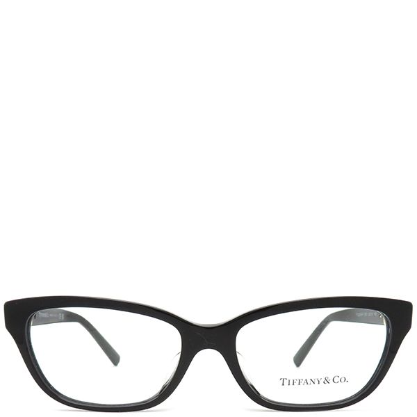 ティファニー Tiffany - Co メガネ ティファニーT 52□16 プラスチック ブラック シャンパンゴールド金具 黒ブチ 伊達メガネ スクエア ラインストーン TF2233-B-F 箱