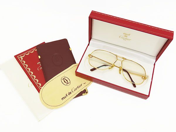 Cartier サングラス トリニティ　ヴィンテージ　ティアドロップ　ケース付き 美品】Cartier カルティエ トリニティ ヴィンテージ ティア