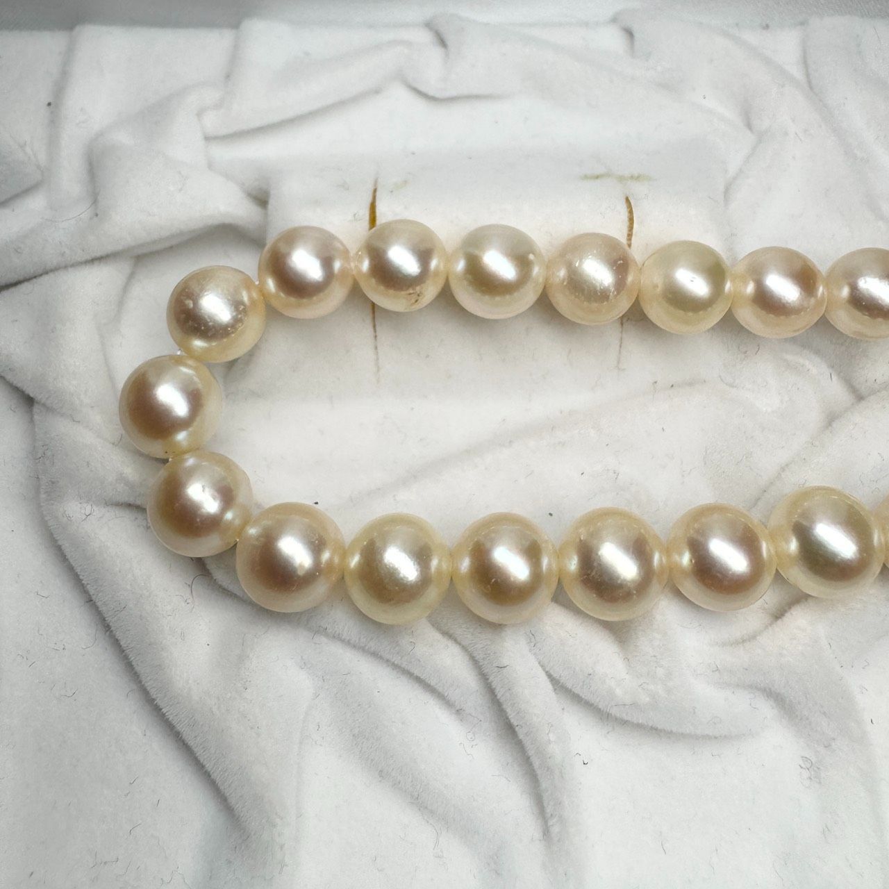 テリ抜群 大珠 8.5-8.7mm アコヤ 本真珠ネックレス SILVER刻印 43.5cm 47.6g パール クリーム系 ジュエリー あこや 宝石 FORTGASGNV_COM_BR