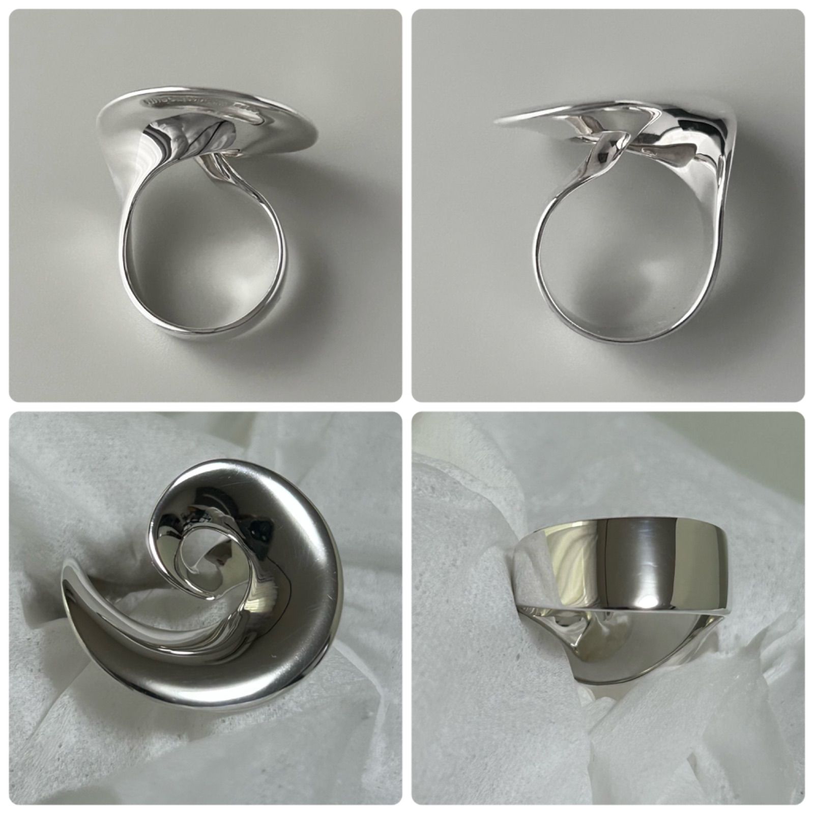 良品 ジョージジェンセン リング 指輪 メビウス うずまき TORUN 443 AG925 約11.5号 Georg Jensen