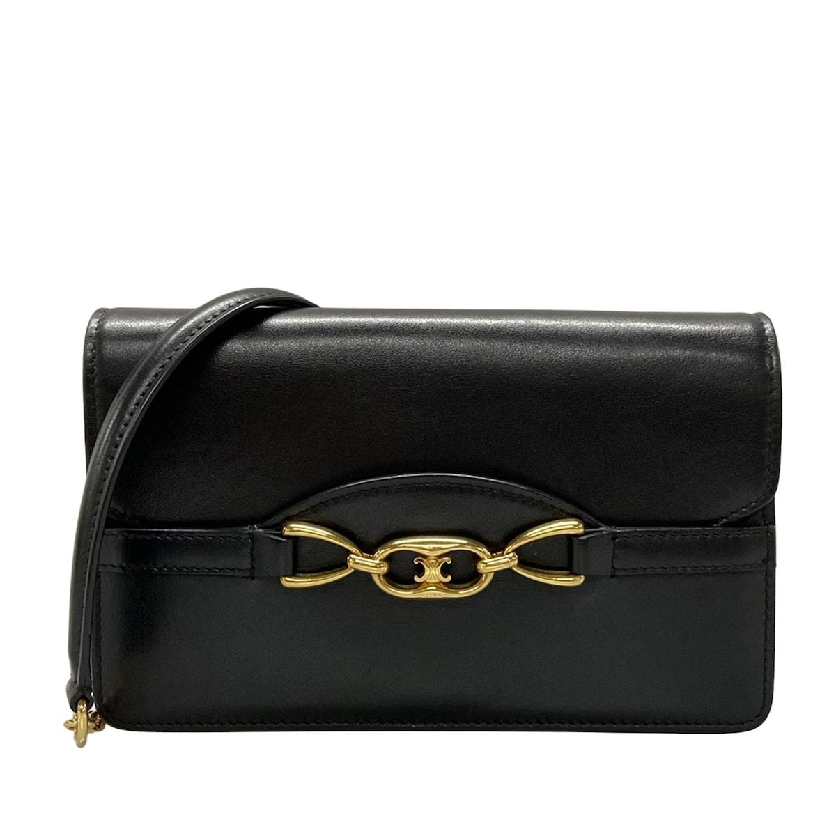 CELINE セリーヌ 財布 チェーンウォレット 10F843CO7.38NO 黒 チェーンウォレット|グルメット|トリオンフ