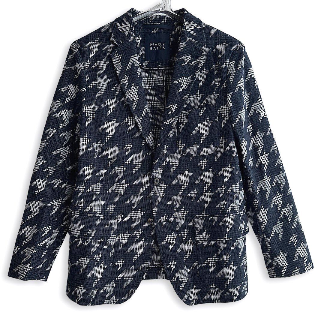 PEARLY GATES パーリーゲイツ 定価64 900円 メンズ ジャケット 千鳥格子×グレンチェック ゴルフウェア 紺 ネイビー