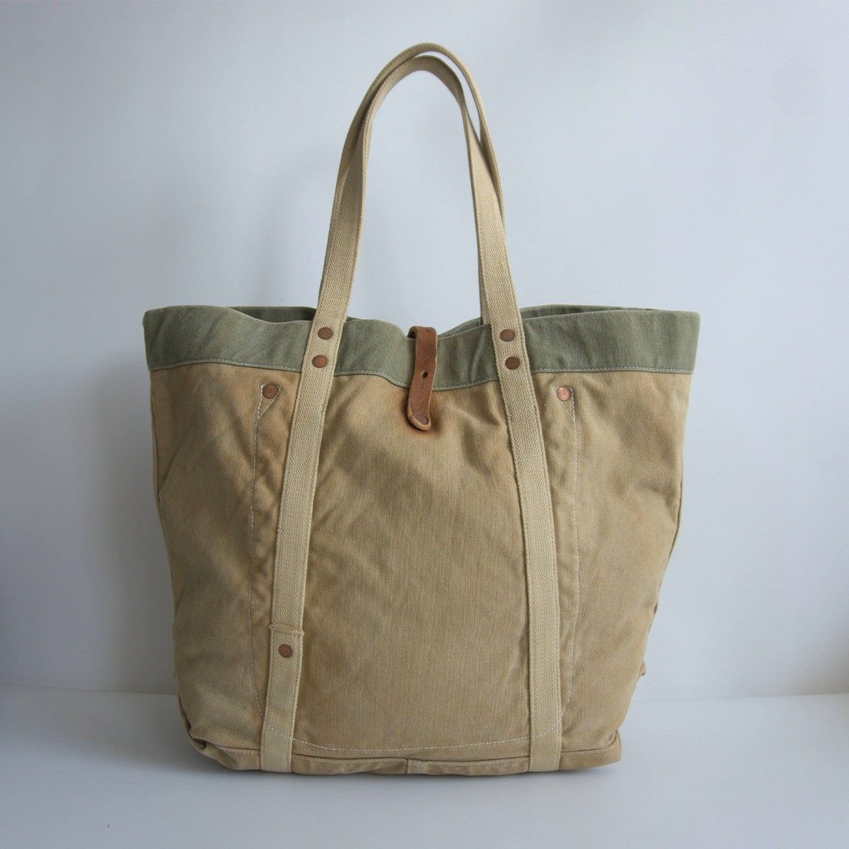 名作】RRL【キャンバス トート バッグ】ダブルアールエル レザー