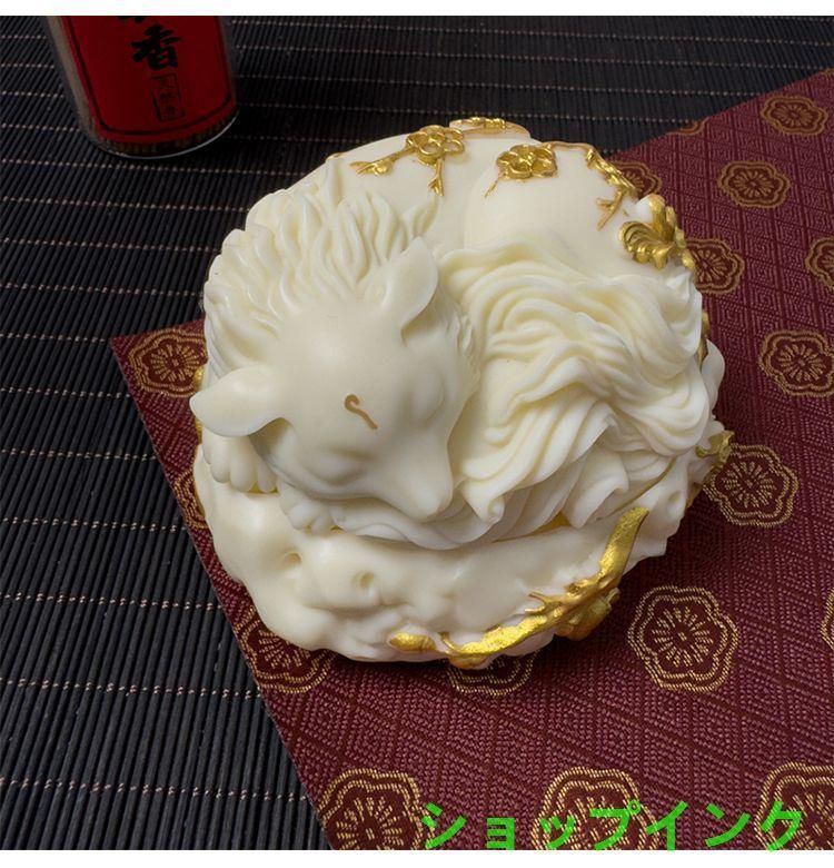 銅製 狐香炉 茶台薫香炉 香道具 工芸品 置物 象牙果蒔金