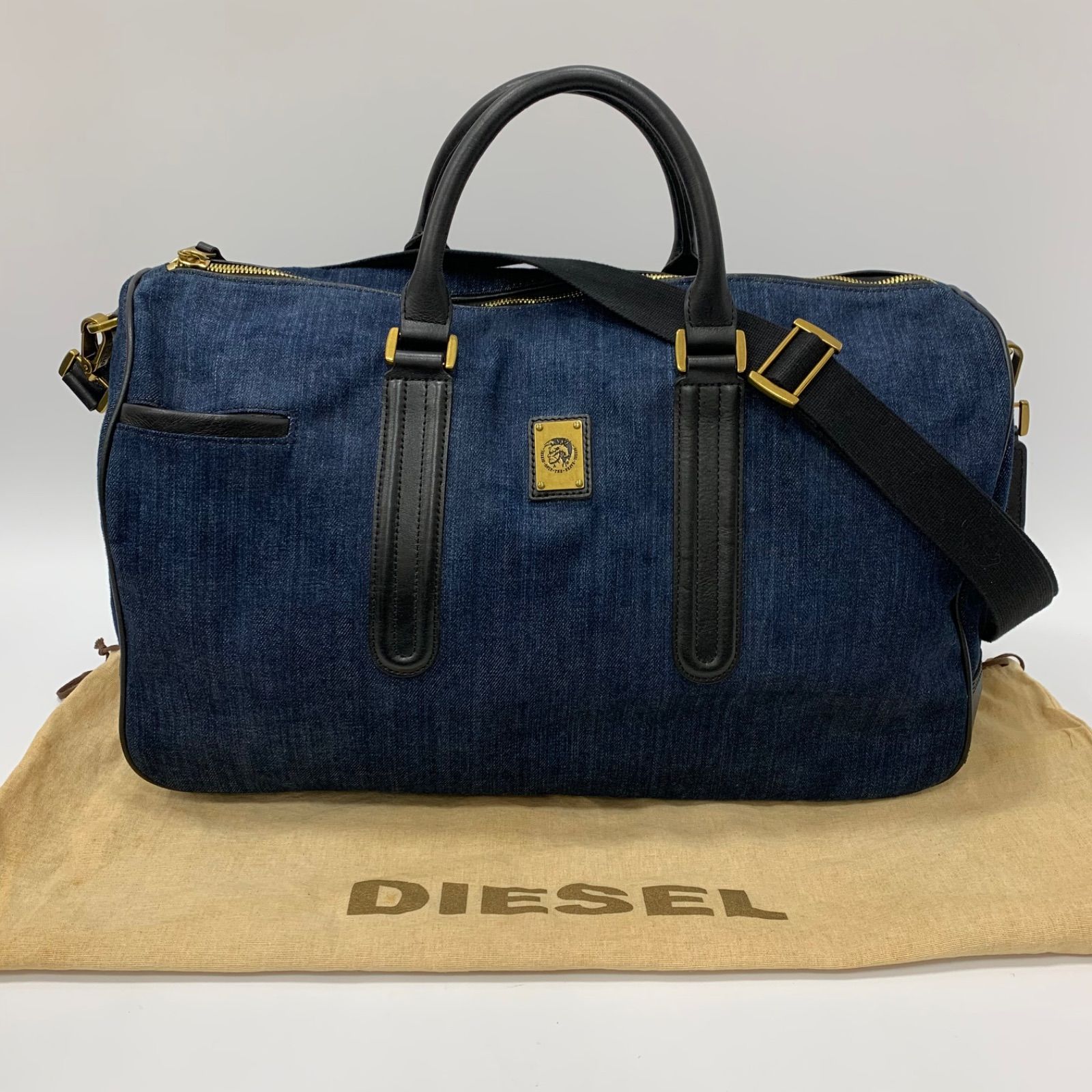 ディーゼル ボストンバッグ ブレイブマン ロゴ 美品✨DIESEL ブレイブ