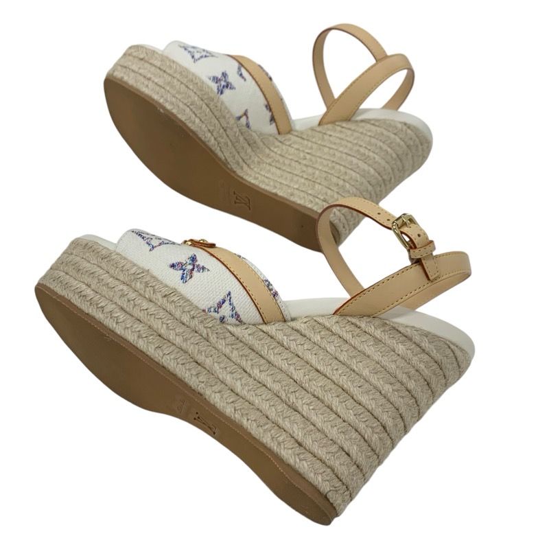 ヴィトン ヘリオスライン ファブリック レザー モノグラム サンダル ヴィトン ヘリオスライン ファブリック レザー モノグラム サンダル