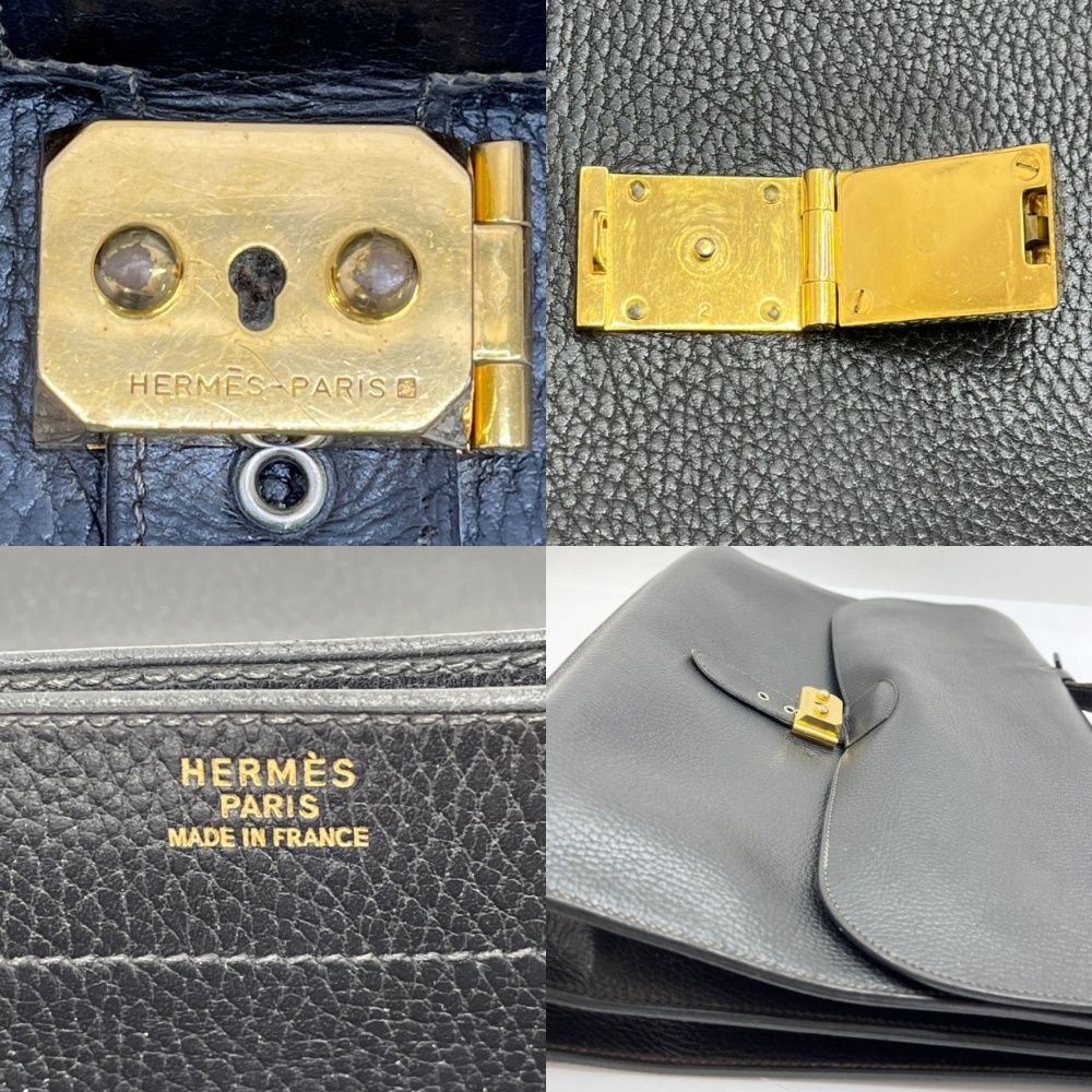 ◆◆HERMES エルメス サックアデペッシュ41 ビジネスバッグ 〇Y 1995年 レザー ブラック