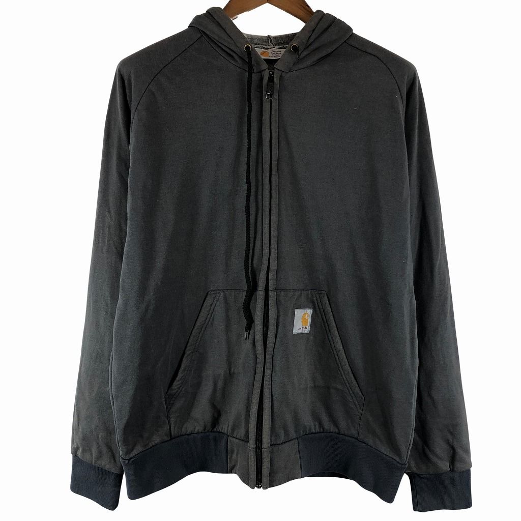 Carhartt カーハート ワンポイントロゴ フルジップ パーカー ダークグレー (メンズ XL) 中古 古着 P0127