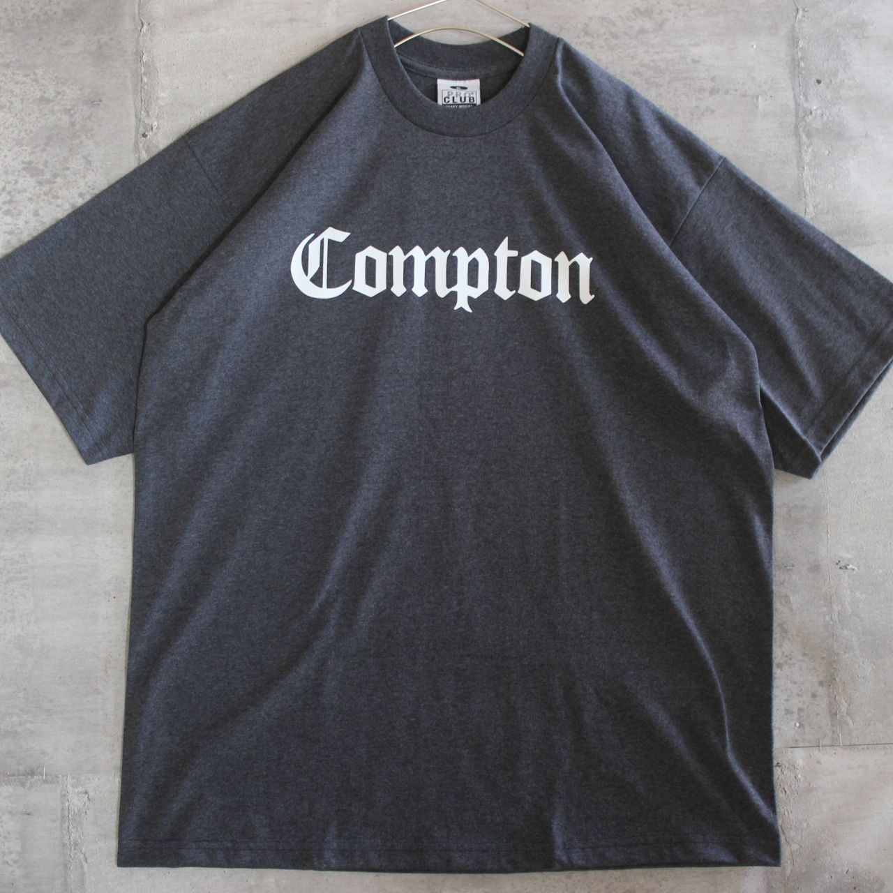 【LA直輸入】PRO CLUB "Compton" CHARCOAL GREY 6.5oz HEAVYWEIGHT TEE XL～3XL プロクラブ