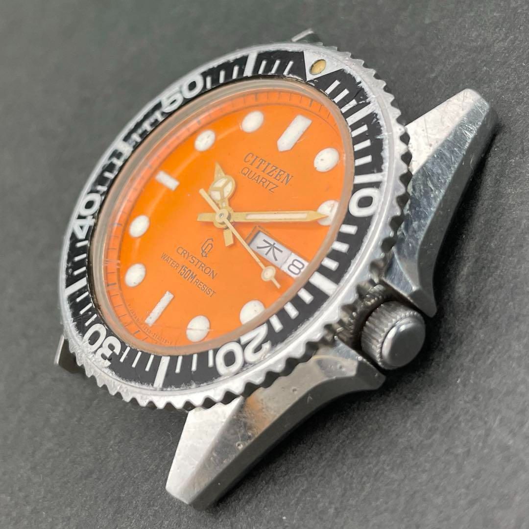 CITIZEN クリストロン オレンジ文字盤 4-212461 ダイバーズ