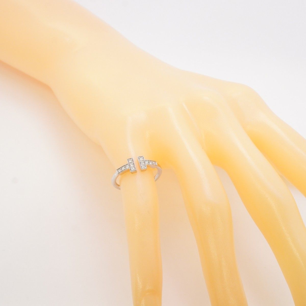 5jgb0831】ティファニー リング Tワイヤー K18WG ホワイトゴールド