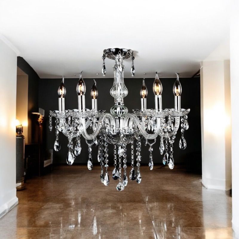 ️⃣プロフ必読！アンティーク 花リム ペンダントライト 透明・緑の縁