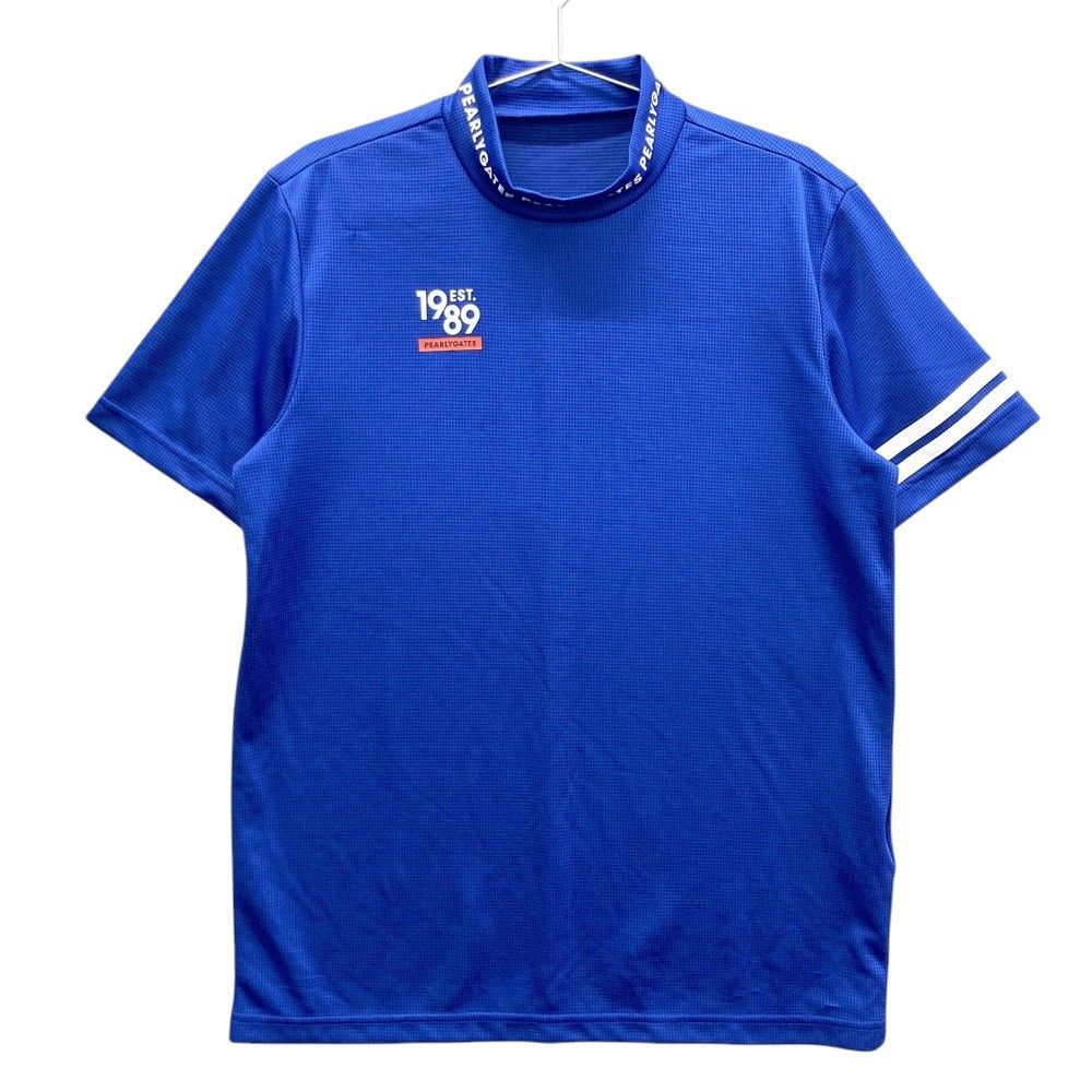 サイズ 5 PEARLY GATES パーリーゲイツ モックネック 半袖Tシャツ ブルー系 240101403100 ゴルフウェア メンズ ストスト