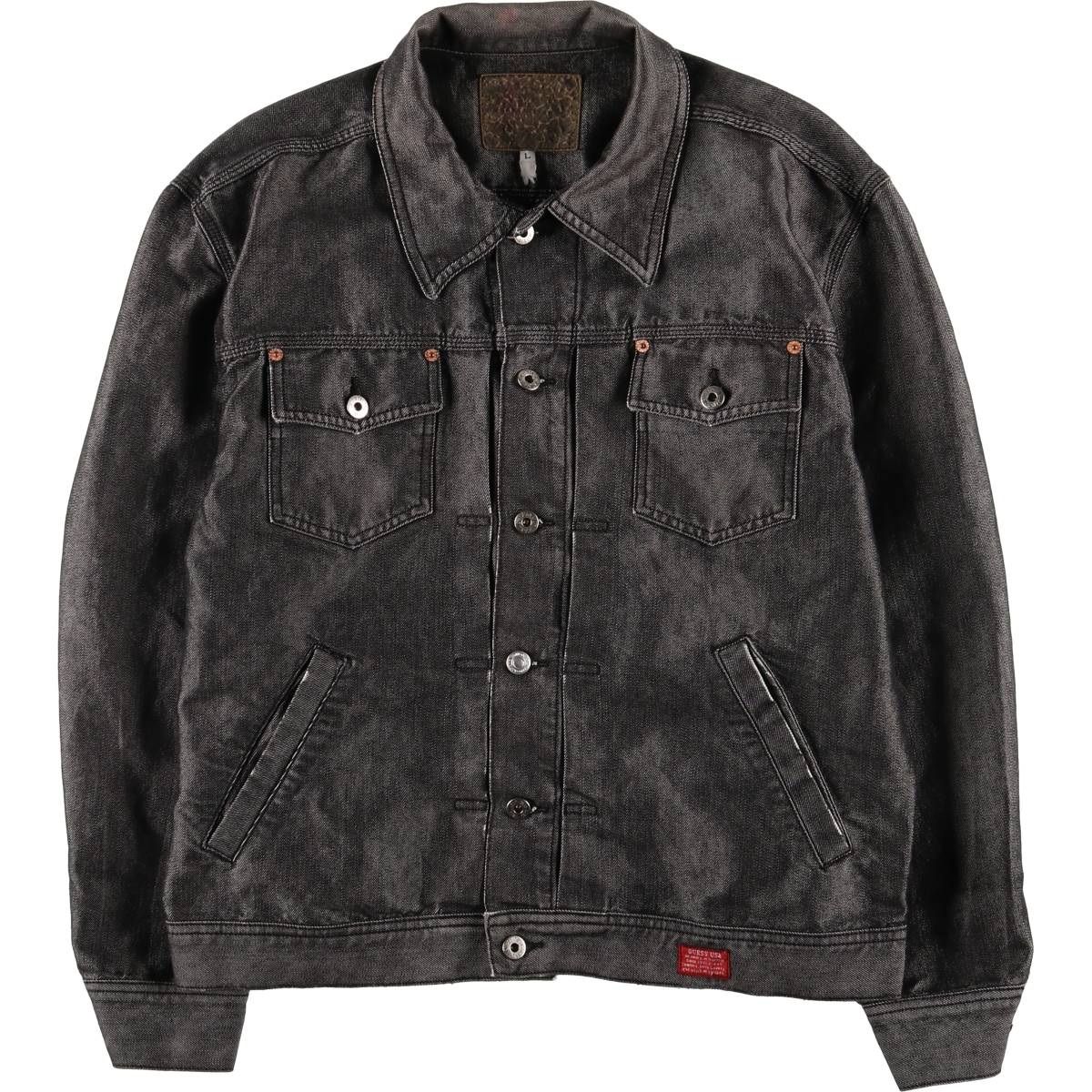 メンズ GUESS ゲス Gジャン デニムジャケット ブラック ヴィンテージ 