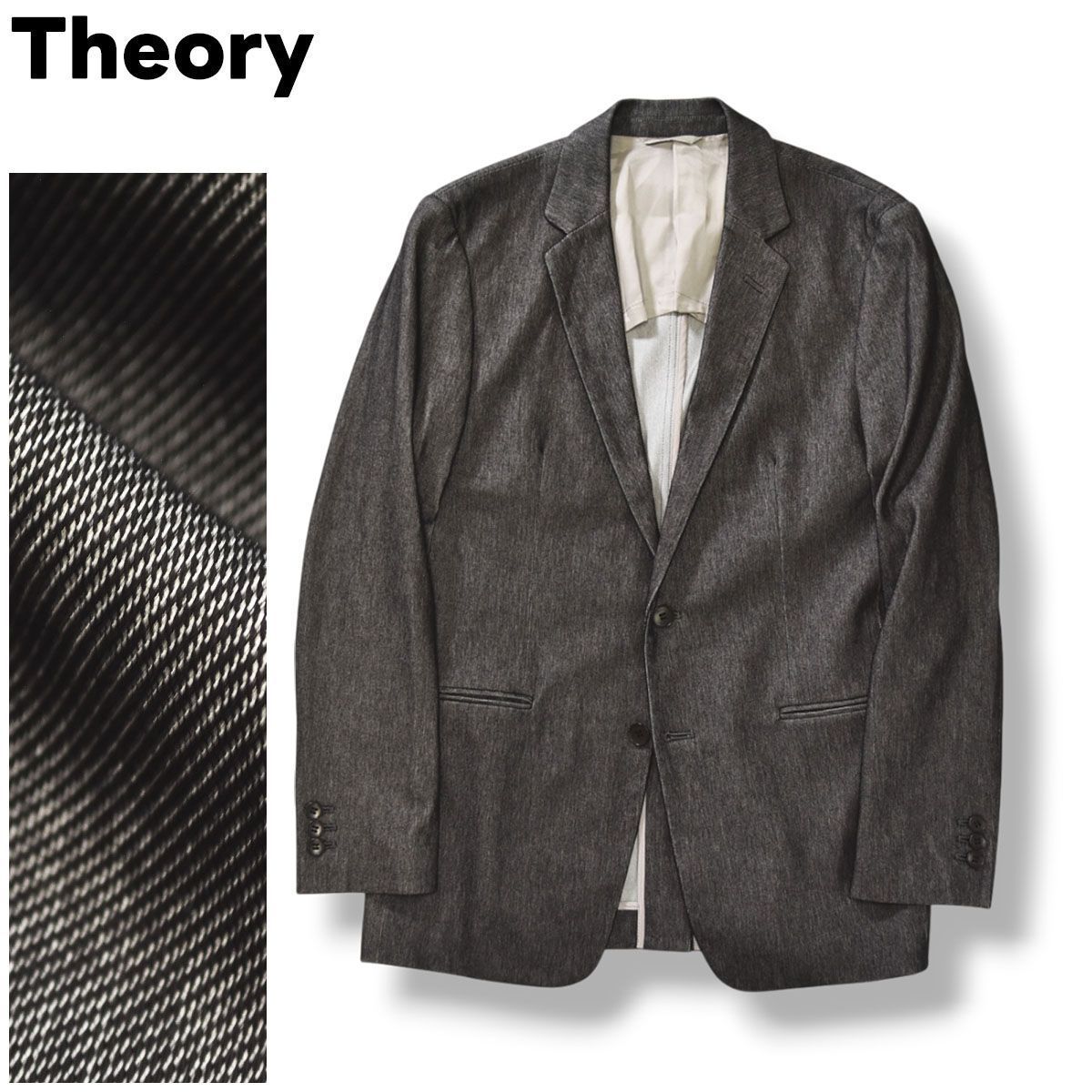 【新品未使用】セオリー　テーラードジャケット　アンコン　タグ付き　1b　2サイズ 美品】 日本製 セオリー Theory ストレッチ入り 2B シングル