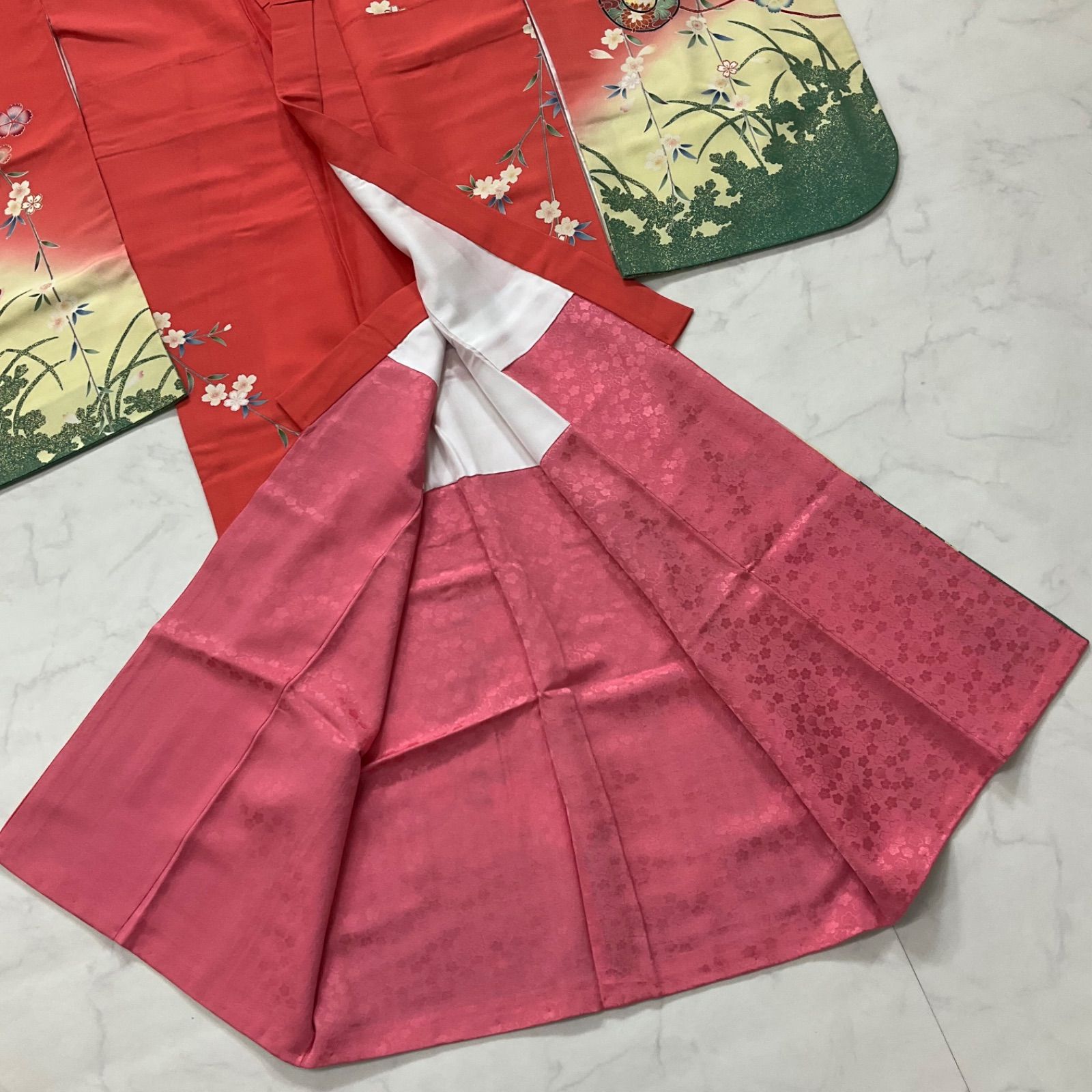 ◇kimono+one◇7歳用◇子供着物◇正絹友禅◇七五三◇裄58肩丈136.5