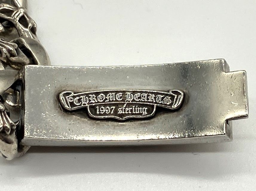 クロムハーツフローラルクロスIDブレスレットファンシーチェーン
