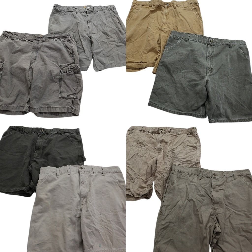 古着卸 カーハート Carhartt カーゴ ショートパンツ 8枚セット メンズ 44 グレー カーキ ベージュ 古着 NA4838