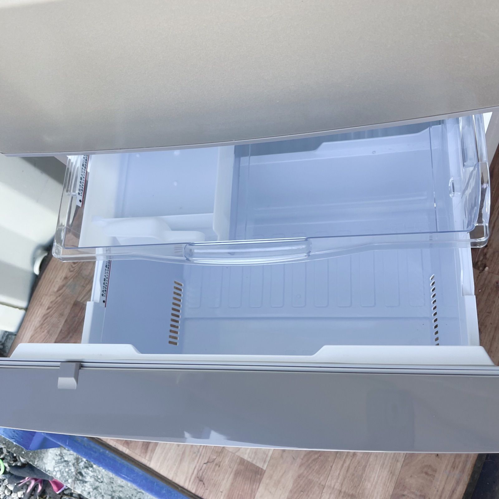 取付無料！三菱自動製氷機付きピンクゴールドおしゃれインテリア3ドア