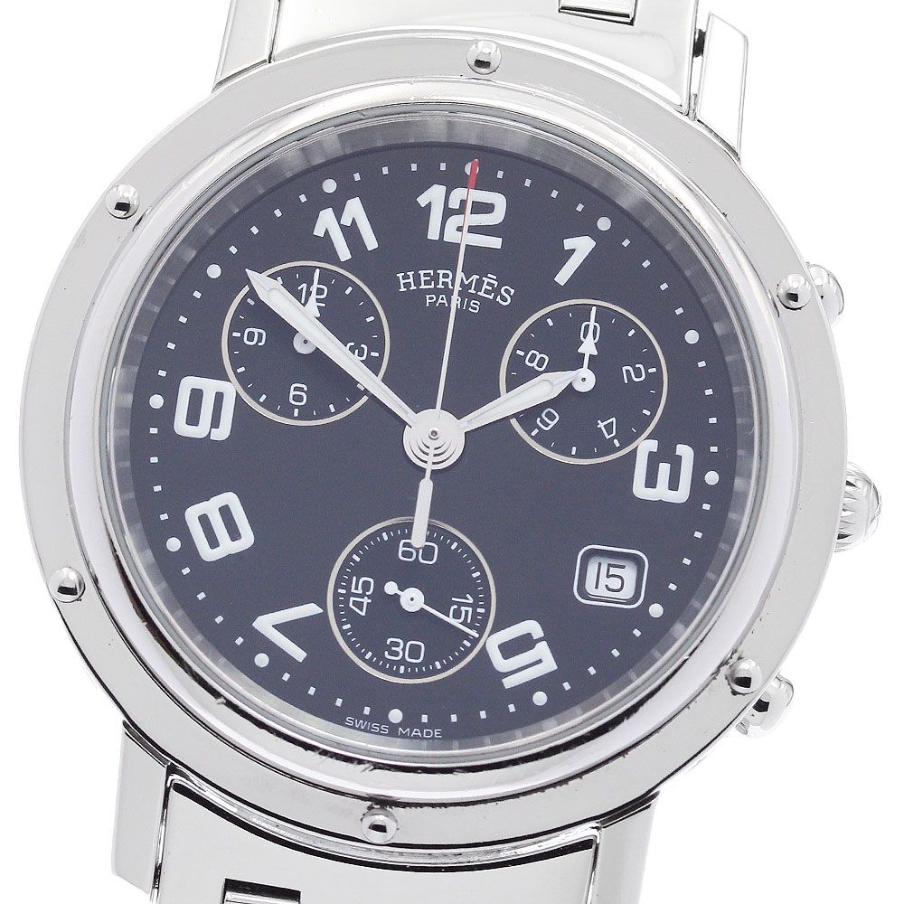 エルメス HERMES CL1.910 クリッパークロノ デイト クォーツ メンズ_889759