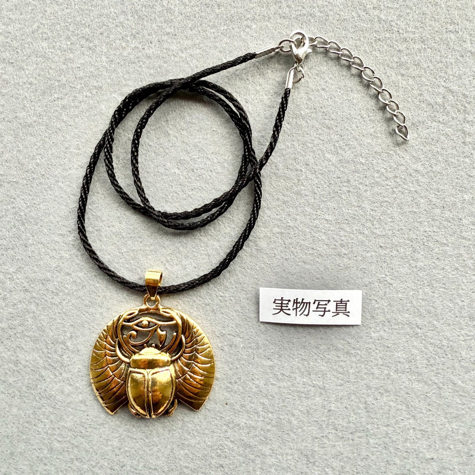 スカラベ ゴールド ネックレス レトロ エジプト 神 太陽 虫