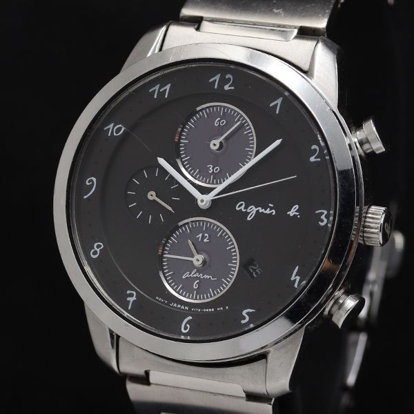 【美品】アニエスベー　ソーラー　腕時計 V172-0AW0 美品・稼働品】アニエスベーソーラー腕時計 V172-0AW0