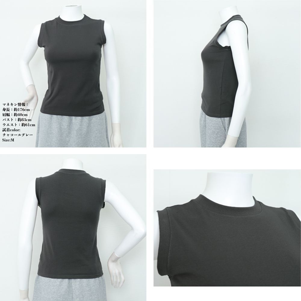 「BLACKUP」 ノースリーブトップス FREE チャコールグレー レディース REAL STYLE（ファッション） ノースリーブ タンクトップ 夏