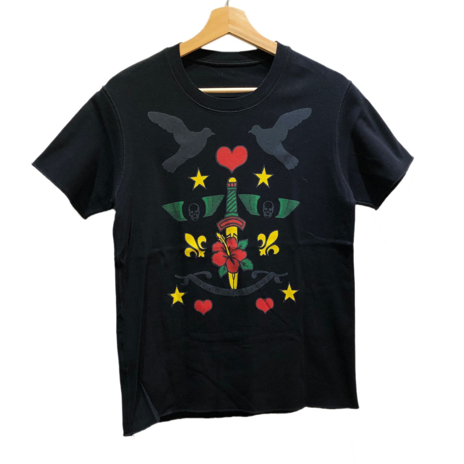 lucien pellat-finet ルシアンペラフィネ VICTOR ET INERMIS Print Crewneck T-Shirt  Black ビクター エクストラテレストリアル イナーミス プリント クルーネック Tシャツ ブラック - メルカリ