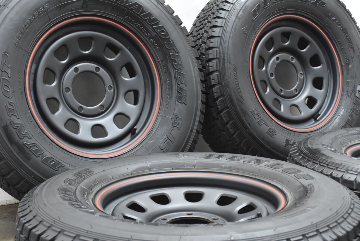 バリ溝 デイトナ 16in 6.5J 22 PCD139.7 ダンロップ グラントレックSJ5 235|80R16 ランドクルーザー 70 78 ハイラックスサーフ ナロー