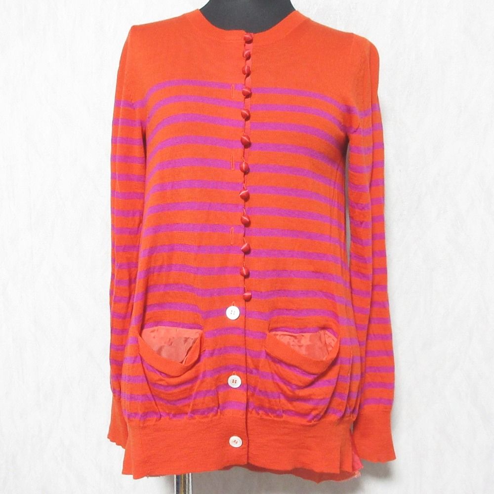 良品 sacai luck サカイラック レイヤードボーダーカーディガン
