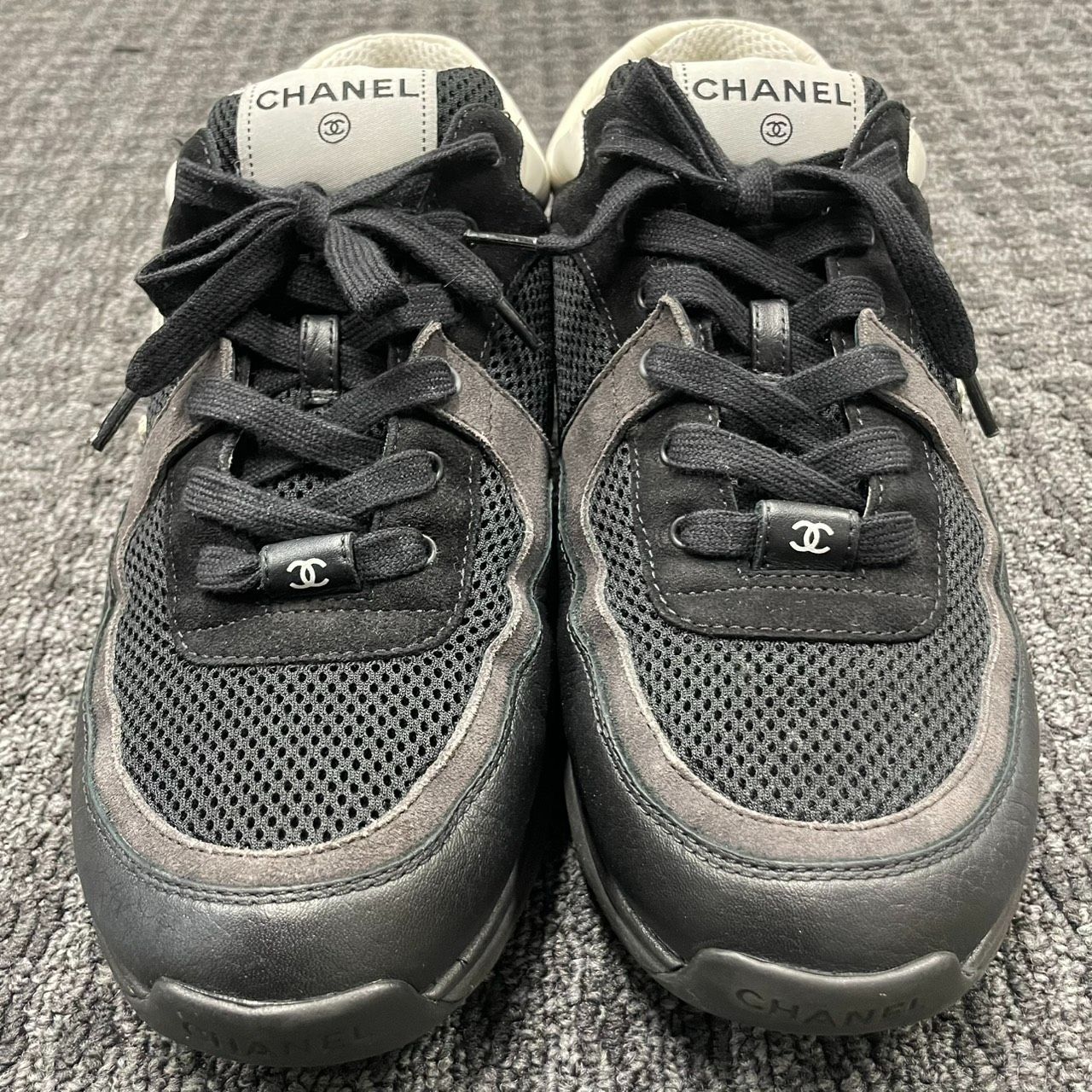 CHANEL】シャネル サイズ43 スニーカー W G38301 #43 黒 メッシュ 
