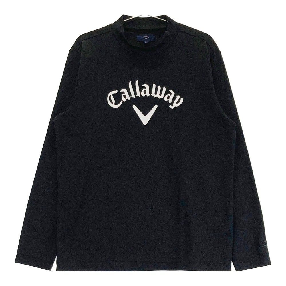 サイズ：LL CALLAWAY キャロウェイ  ハイネック 長袖Tシャツ ロゴ 迷彩 カモフラ柄 ブラック系 [240101204122]# ゴルフウェア メンズ ストスト