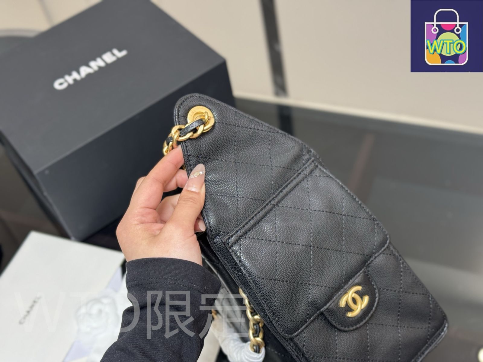 今日特価】Chanel 25S ホボバッグ キャビアレザー 25×19cm-WTO