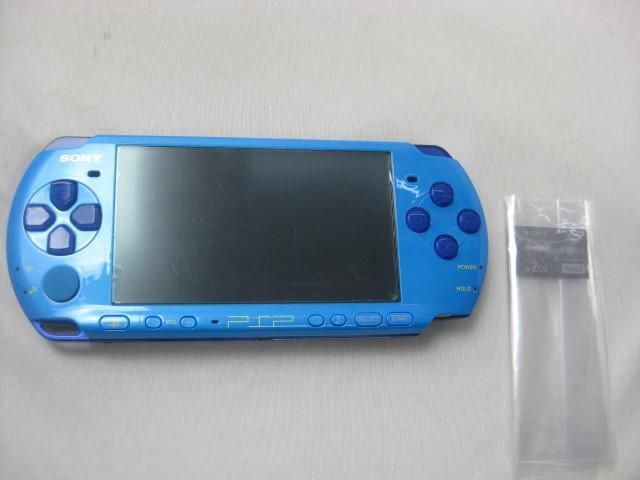 中古品 ゲーム PSP 本体 PSP3000 スカイマリンブルー 動作品 メモリースティック 2GB付き