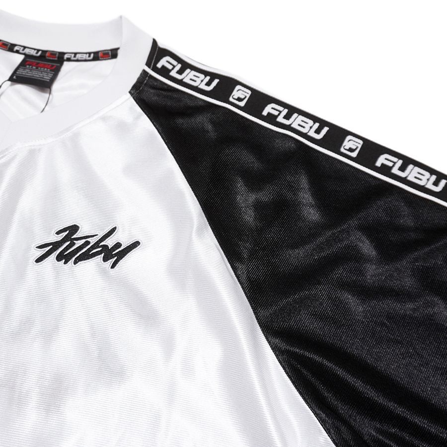 FUBU LOGO TAPE GAME SHIRT【WHITE】 (M・L・XL・2XL)(フブ 通販