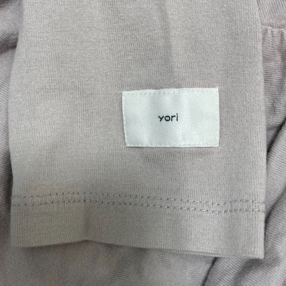 良品 22AW yori ヨリ ティアードギャザーカットソー ロングスリーブ Tシャツ プルオーバー YR2211-147AW F ピンクグレー レディース 古着 中古 良品 22AW yori ヨリ ティアードギャザーカットソー ロング