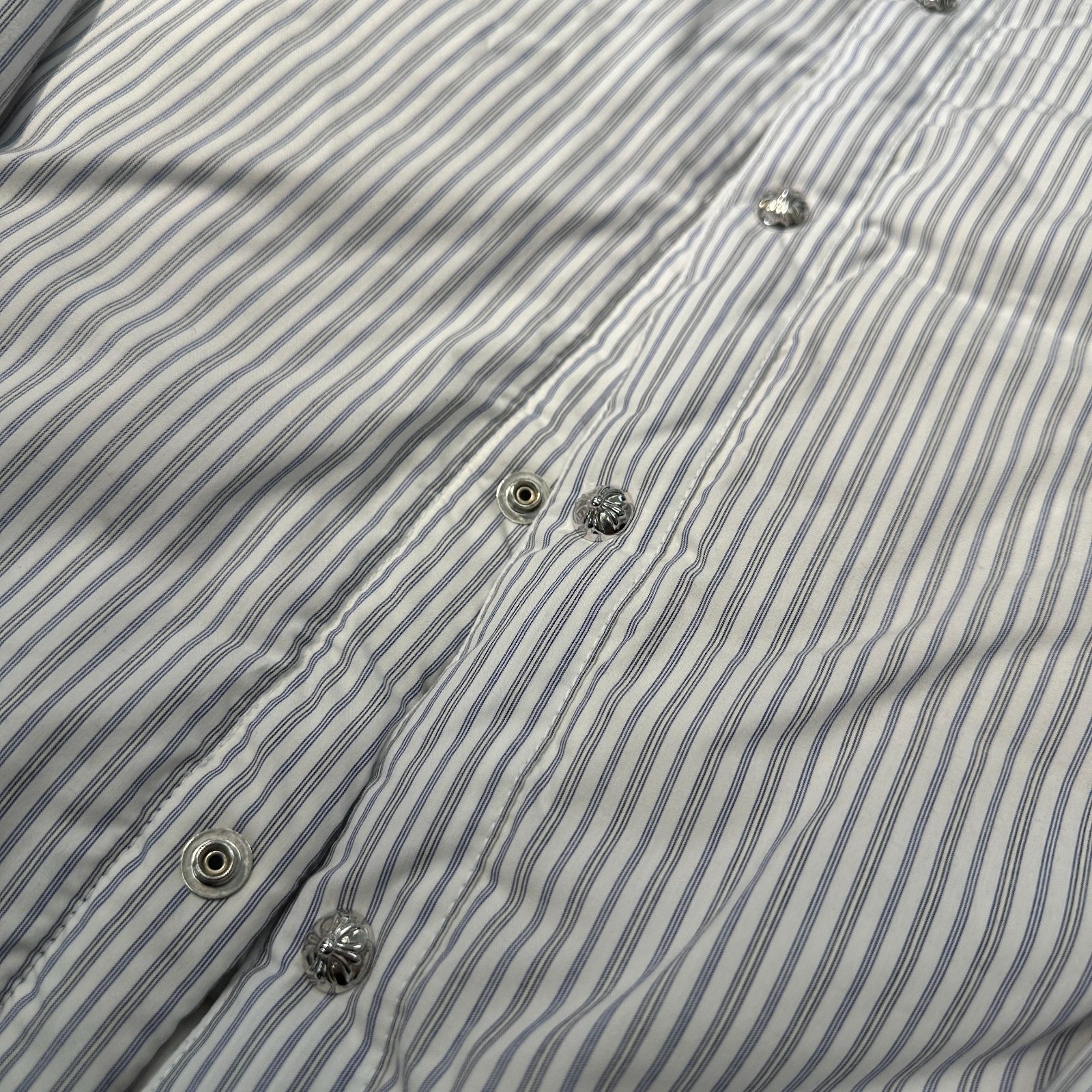 新品クロムハーツ LOOSE ENDS DOWN ストライプ シャツ 中綿 XL - メルカリ