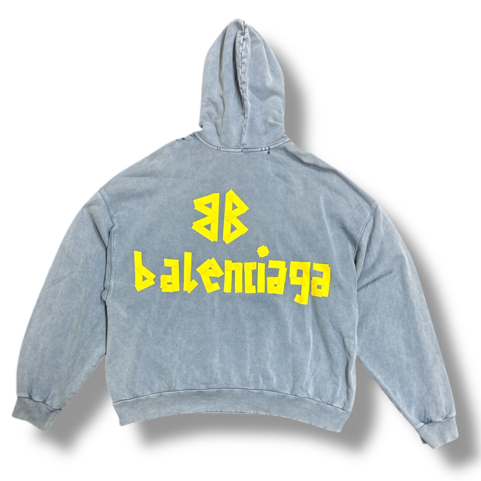 国内正規 BALENCIAGA 23SS TOVB1 Tape Type Ripped Pocket Hoodie 