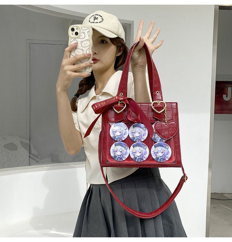 痛バッグ 小さめ レディース 痛バ 推し活バッグ 透明ポケット 2way