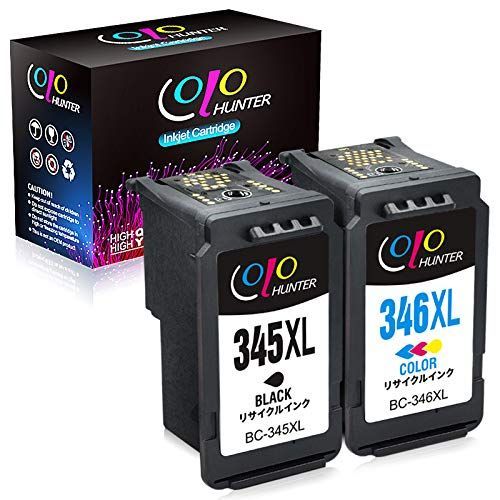【新着商品】【Colohunter】Canon(キャノン)用BC-345XL+BC-346XL（ブラック+カラー) 2個セット 345XL+346XL 大容量 残量表示付 再生インク【対応機種】PIXUS TS3330 TS3130S TS3130 TS203