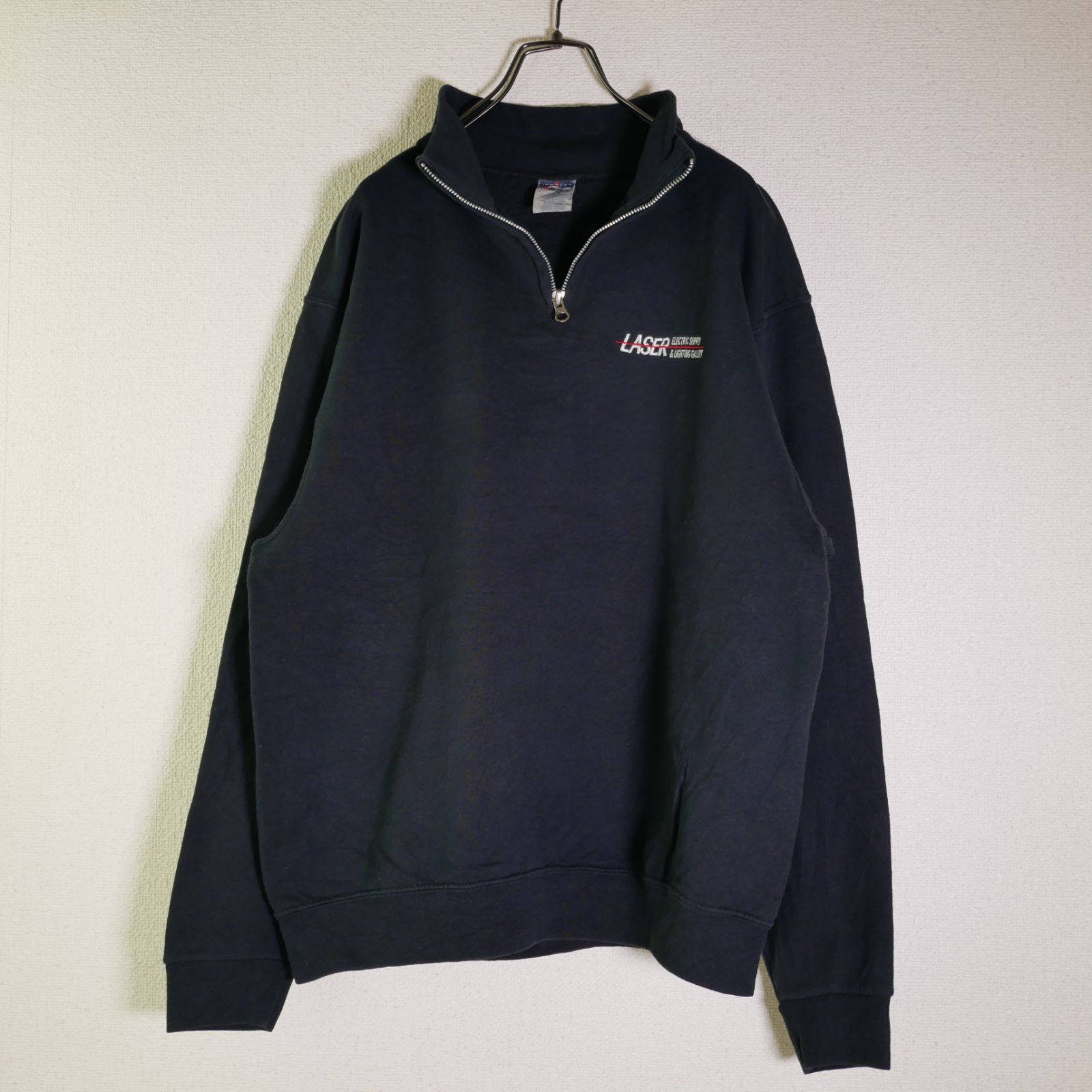 JERZEES NUBLEND 90s BLACKカラー HALF ZIP ビックSWEAT SHIRT‐L - メルカリ