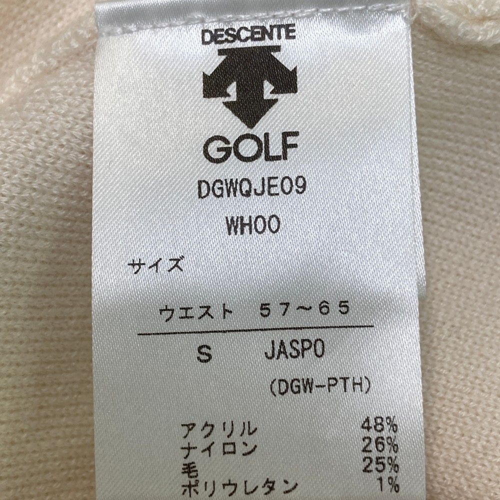 サイズ：S DESCENTE GOLF デサントゴルフ  ウール混 ニットスカート スワロフスキー  ホワイト系 [240101194079]# ゴルフウェア レディース ストスト