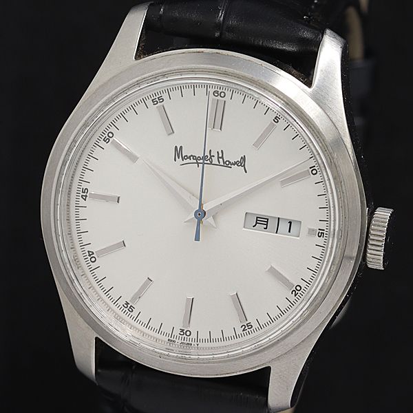 定価3.2万 23ss margaret howell マーガレット ハウエル 箱付 稼働 マーガレットハウエル 8200-S82680 AT/自動巻 ホワイト文字