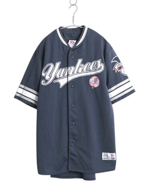 90s MLB オフィシャル ラッセル ヤンキース ベースボール シャツ