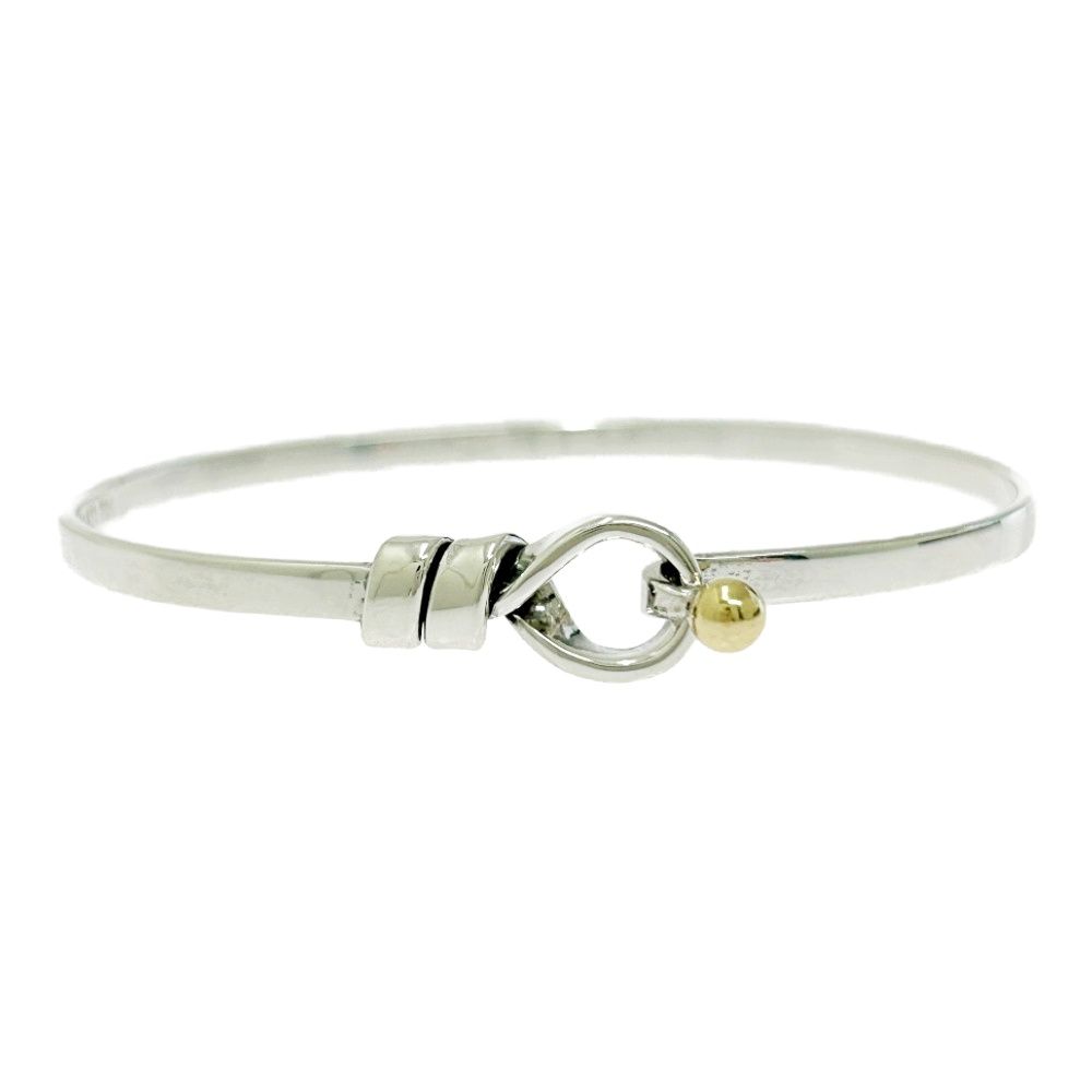 TIFFANY-Co. ティファニー シルバー ゴールド フック-アイ バングル 9.4g 925|750刻印 489981 バングル