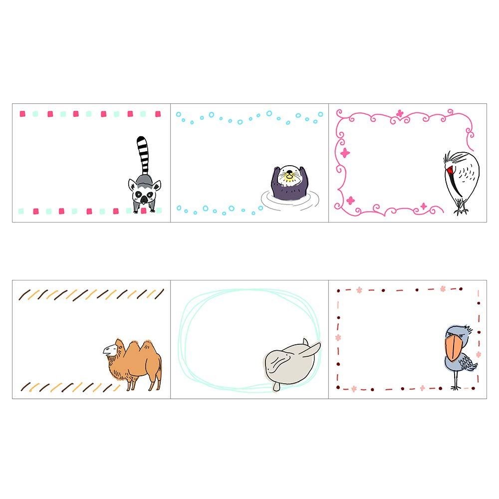 シール堂 ロール 付箋 絶滅危惧種 ラッコ ハシビロコウなど 6柄 45 60 mm 80シート 全面糊 ミシン目入り Shinzi Katoh ks rf 10008