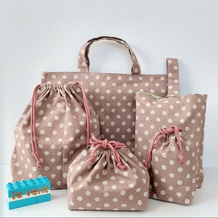 入園入学準備 5点セット 女の子 チェリー柄 ハンドメイド 女の子向け